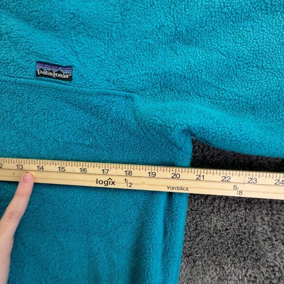 VTG Patagonia Womens Jacket Adult Fleece Purple Blue 1/4 Snap Pullover W/ Logo - Picture 5 of 15